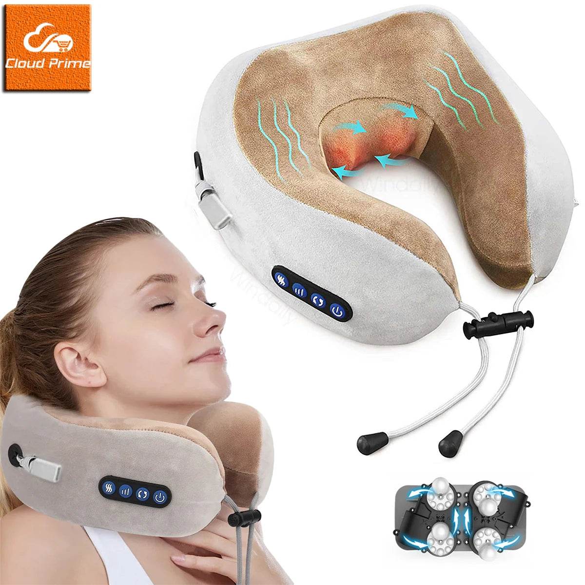 Wireless Neck Massage Pillow With Heat Vibrater - Omega Lifestyles