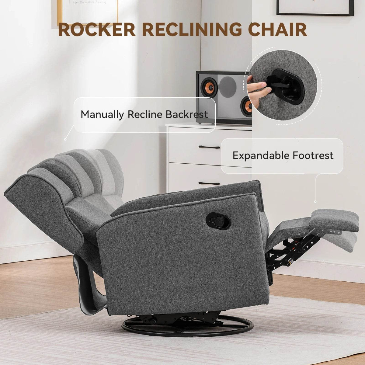 Swivel Rocking Recliner Manual Chair - Omega Lifestyles