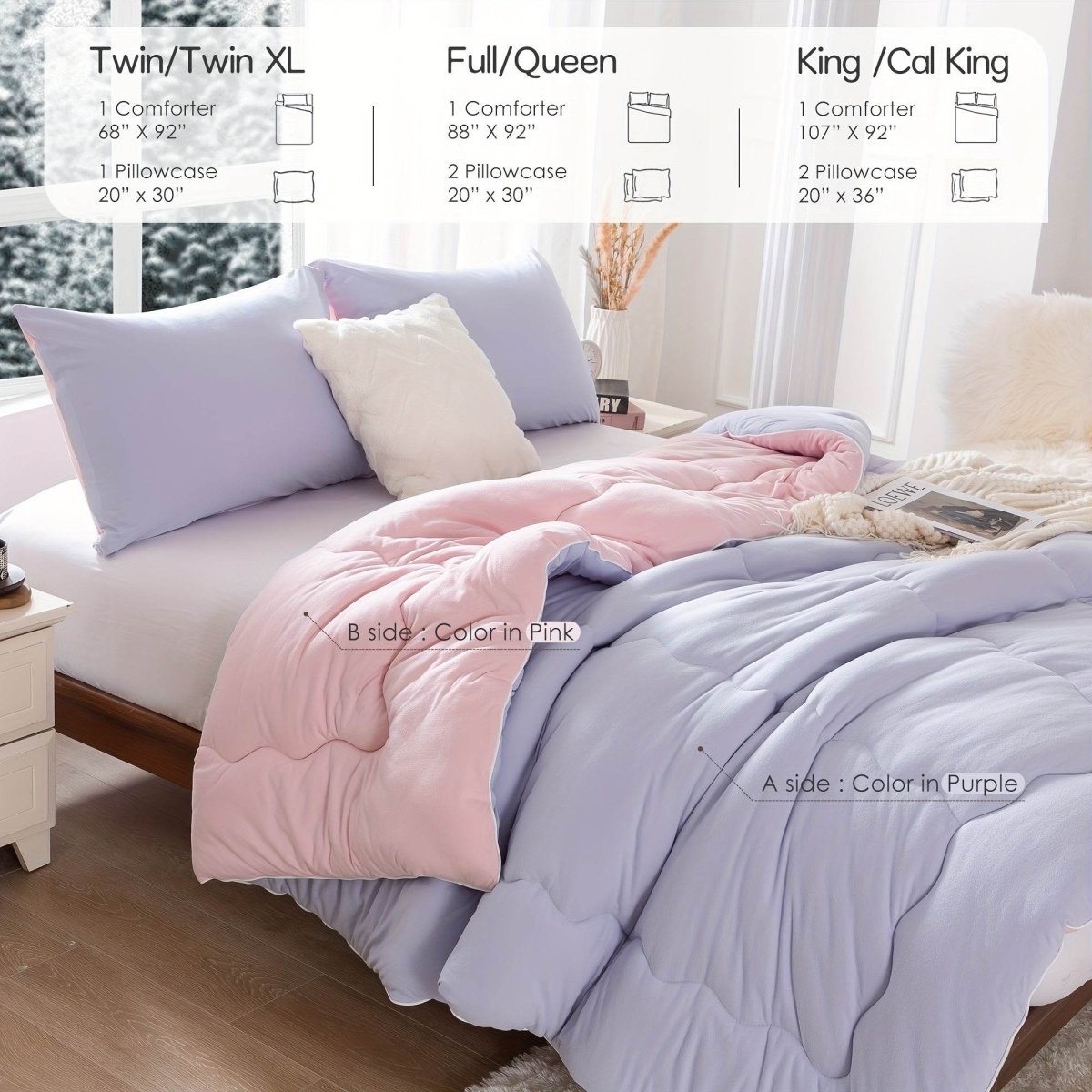 Reversible Ultra-Soft Warm Polyester Comforter Set - Sleep Galleria