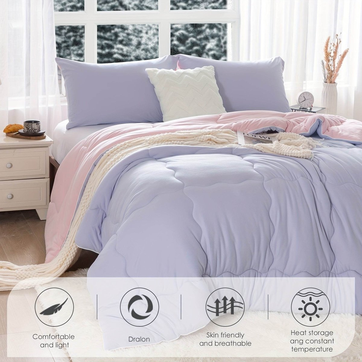 Reversible Ultra-Soft Warm Polyester Comforter Set - Sleep Galleria