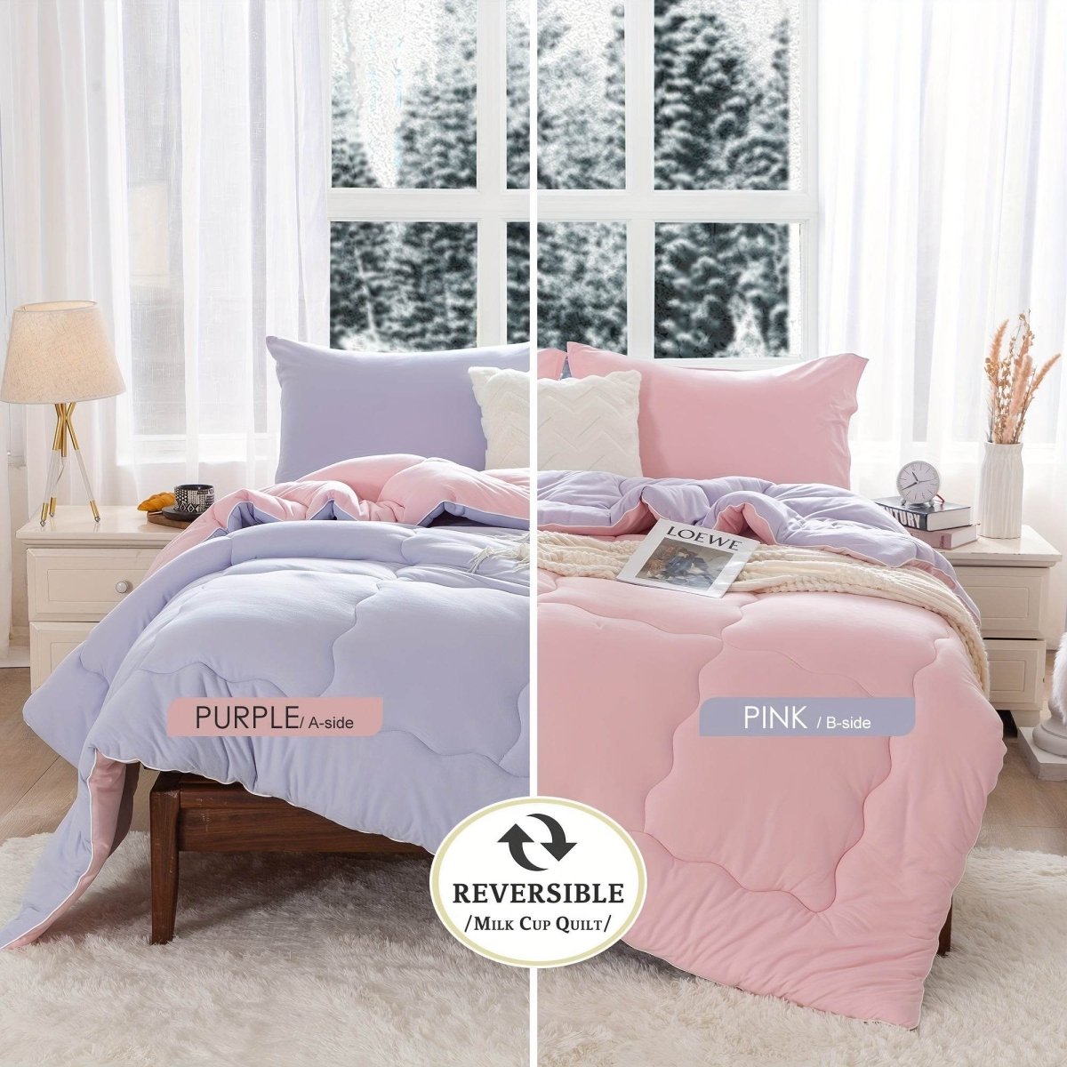 Reversible Ultra-Soft Warm Polyester Comforter Set - Sleep Galleria