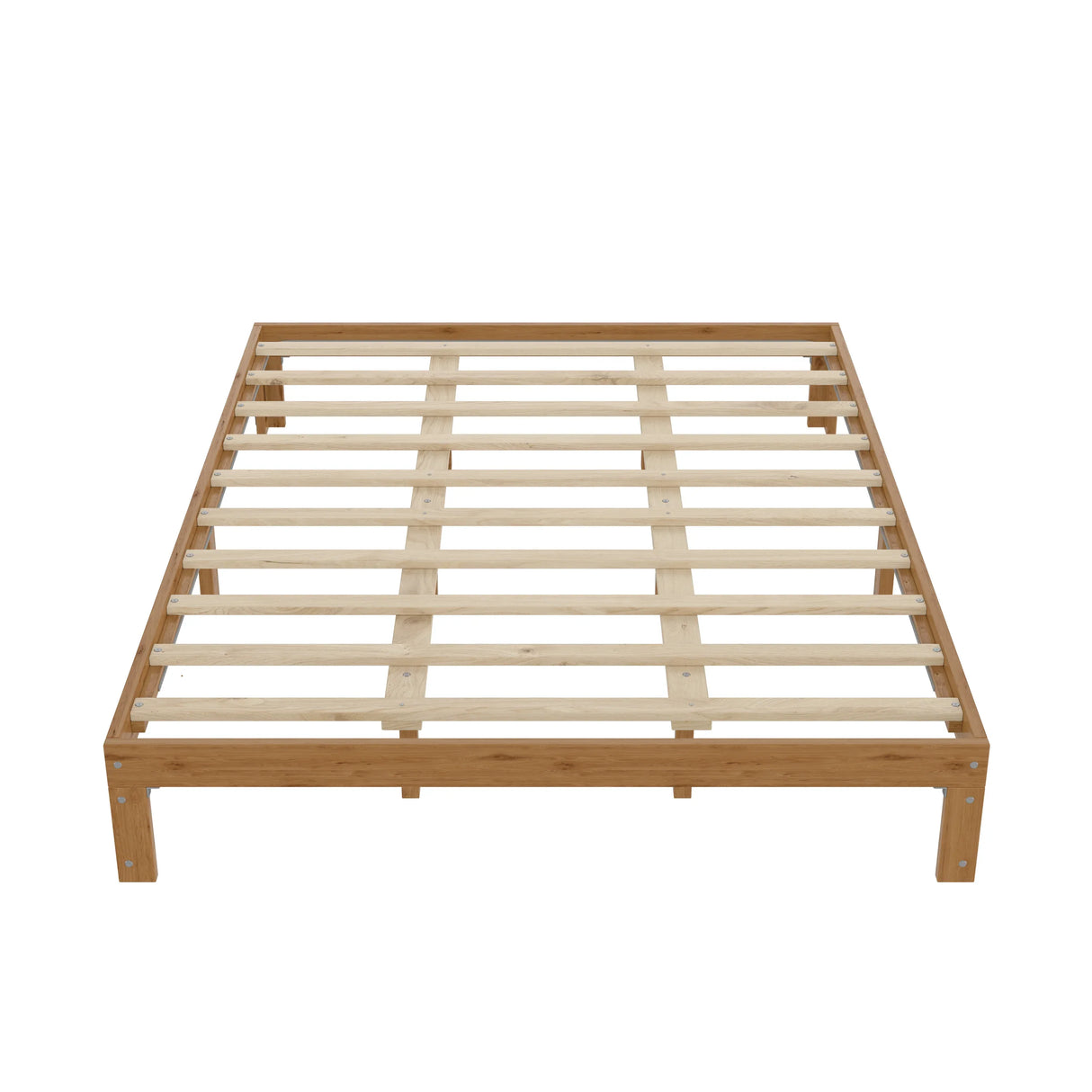Queen 12-Inch Solid Wood Pine Platform Bed Frame - Omega Lifestyles