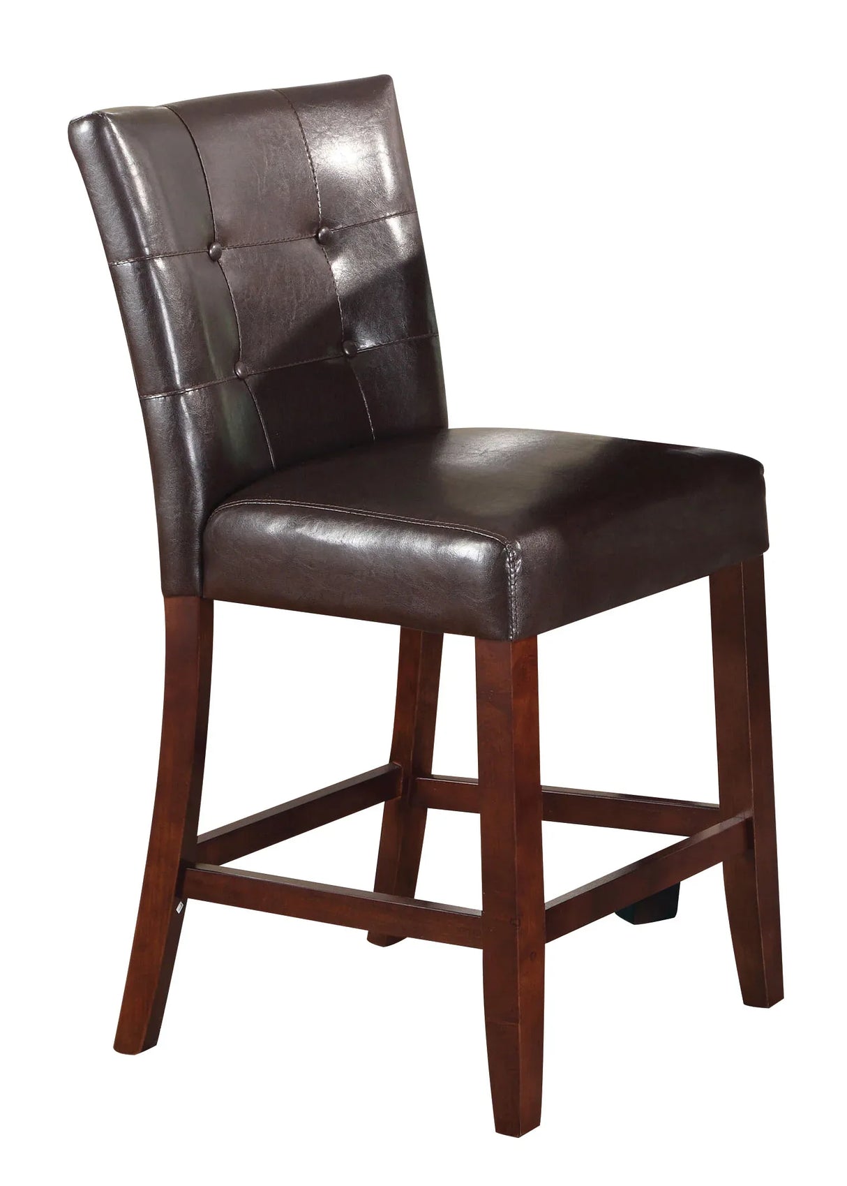 Pair Of Espresso PU Synthetic Wood Parson Style Dining Chairs - Omega Lifestyles