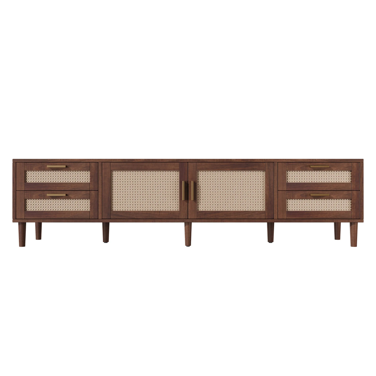 Modern 78-Inch Solid Wood Media Console TV Stand - Omega Lifestyles