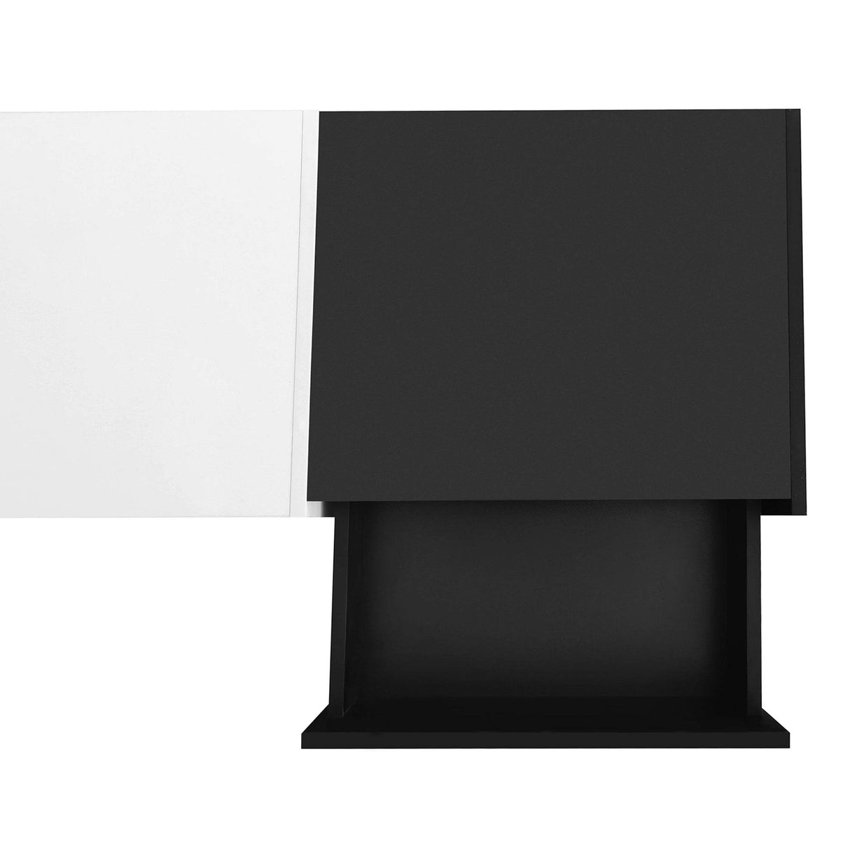 Sleek Two-Tone Black Particle Board TV Stand - Sleep Galleria