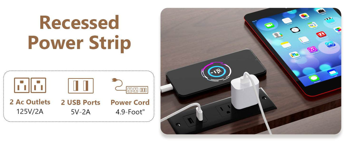 Mid Century Modern Walnut Wood TV Stand With Charging Station - Sleep Galleria