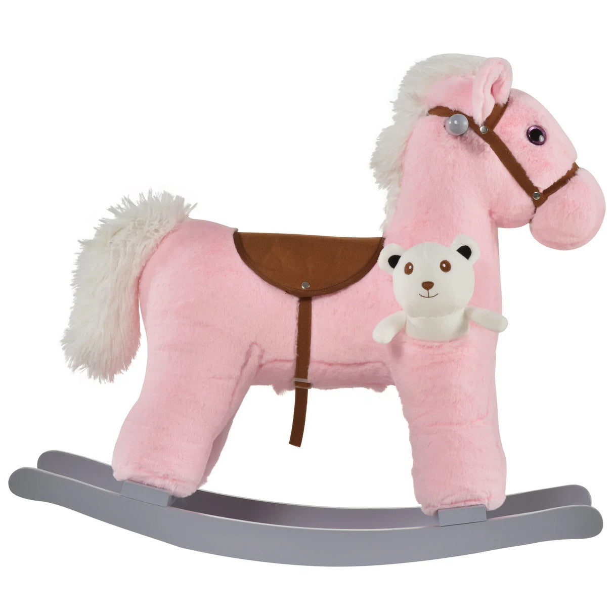 Kids Plush Ride-On Rocking Horse With Realistic Sounds - Omega Lifestyles