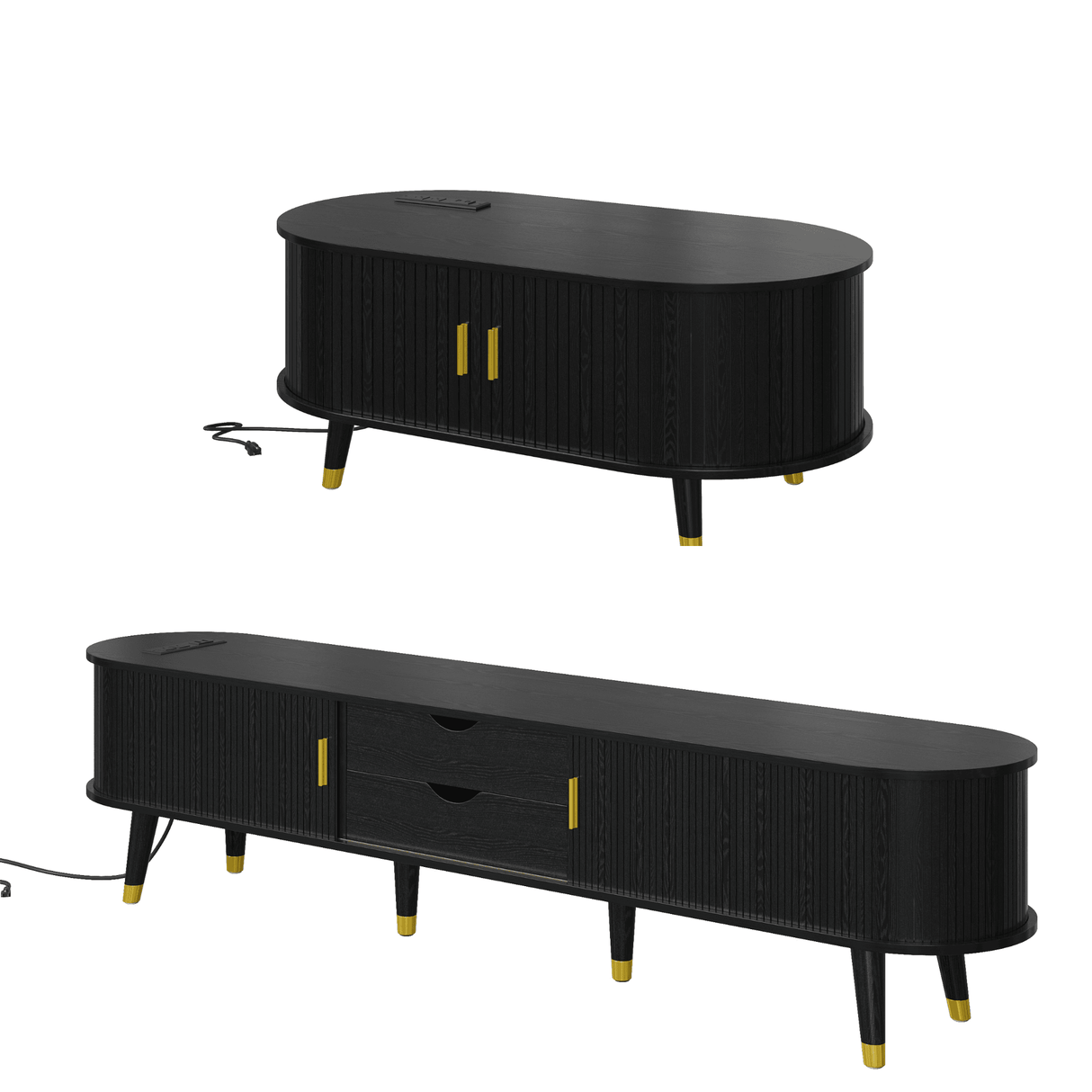 Mid-Century Modern TV Stand And Coffee Table Set - Sleep Galleria