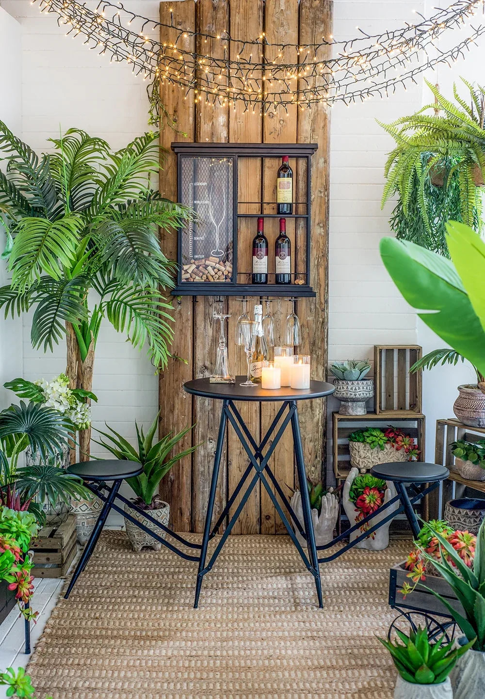 Industrial Black Iron Stowable Side Table With Seating Set - Omega Lifestyles