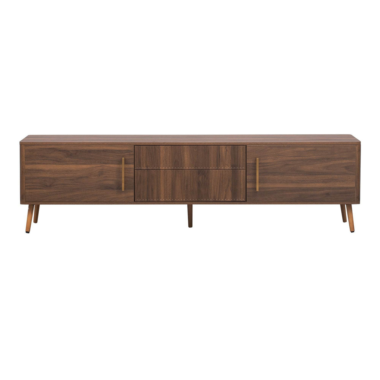 Mid Century Modern Walnut Wood TV Stand With Storage - Sleep Galleria
