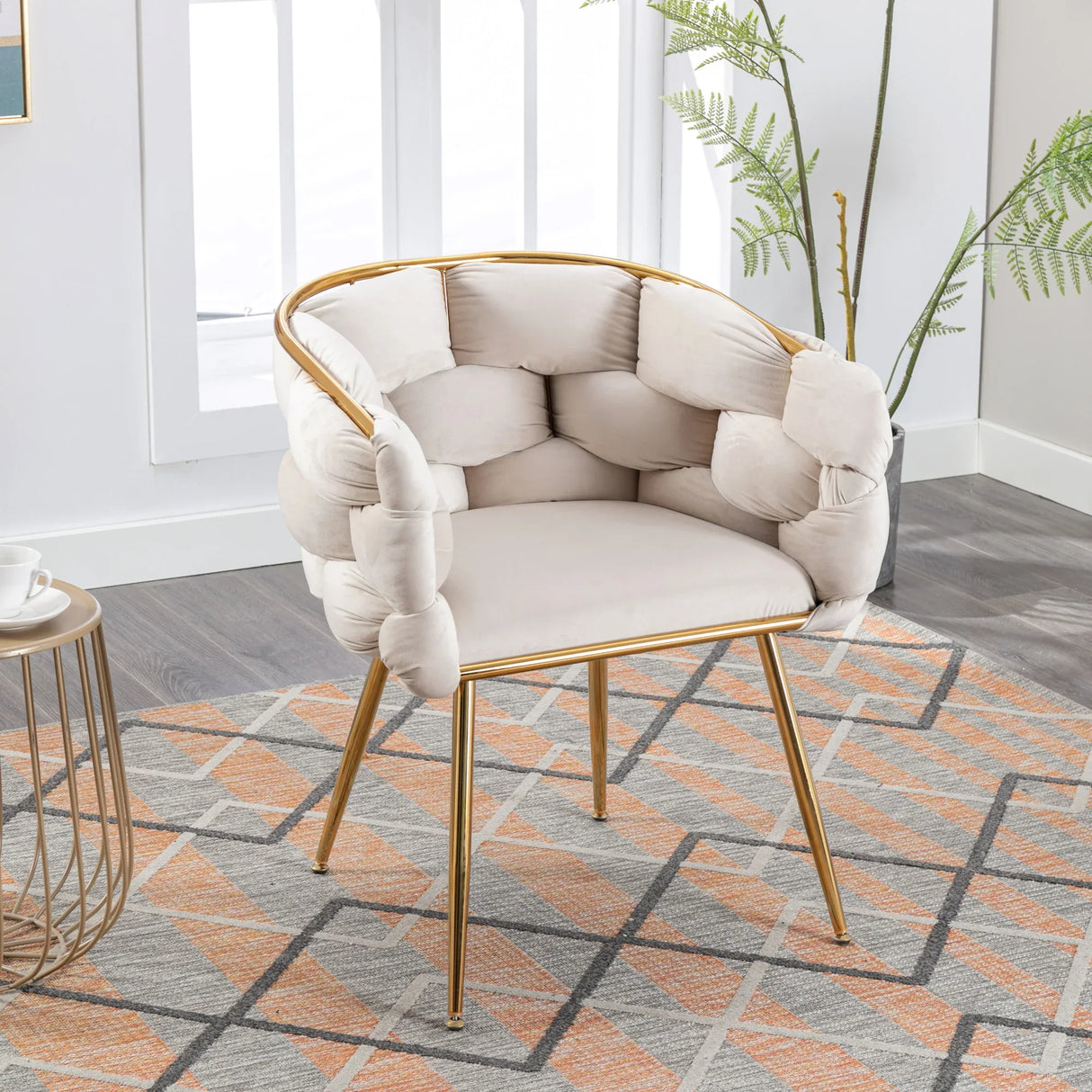 Velvet Upholstered Modern Accent Chair With Cotton Fill - Omega Lifestyles