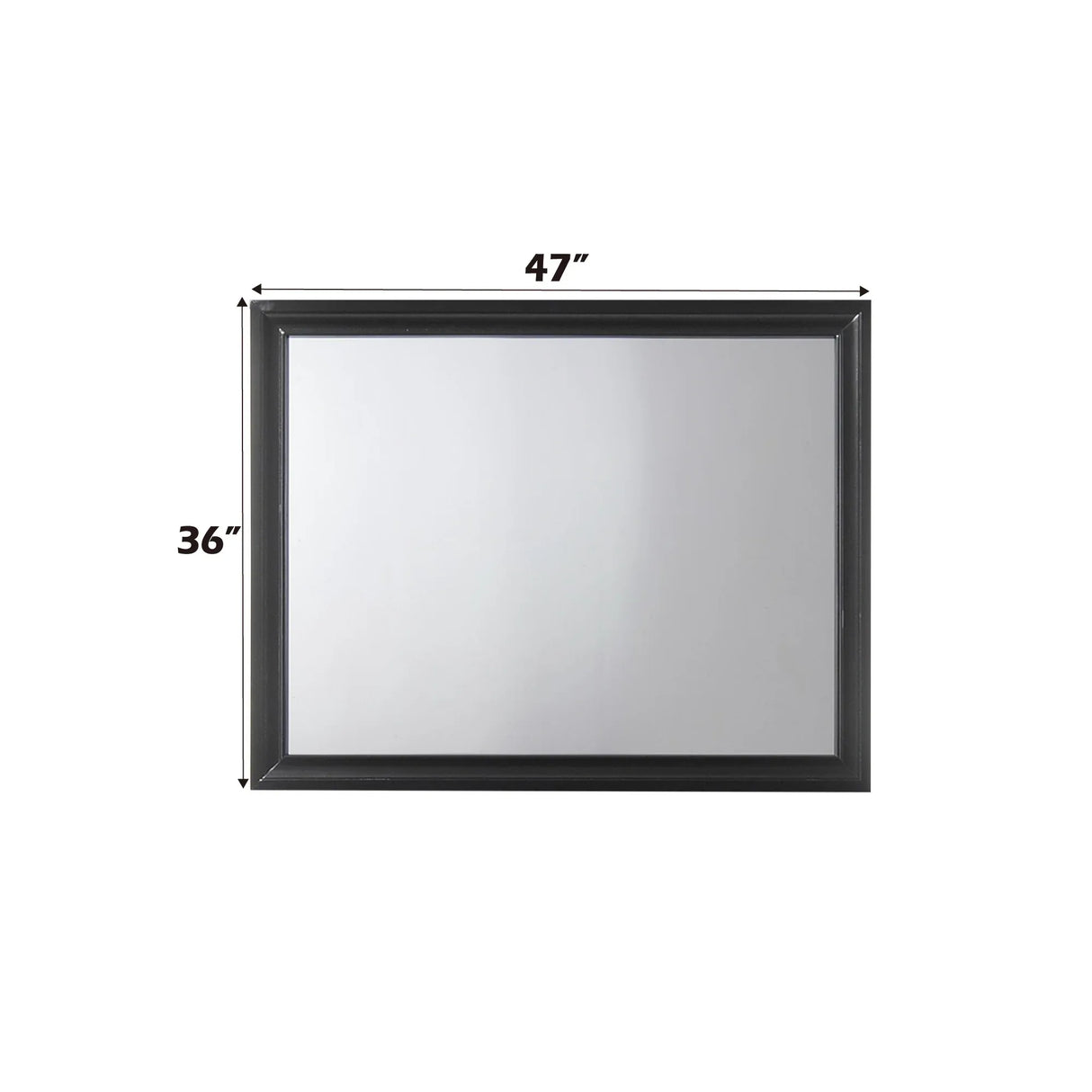 Black Frame Minimalist Wall Mirror 41x31 Inch - Omega Lifestyles
