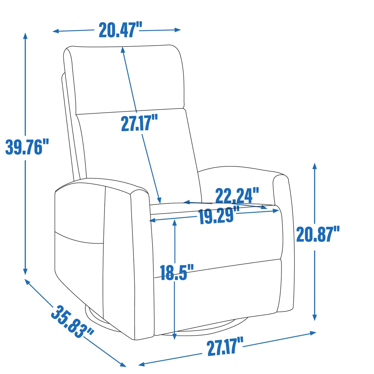 Heat Massage Recliner Chair With Swivel Rocker And Lumbar Heat - Omega Lifestyles