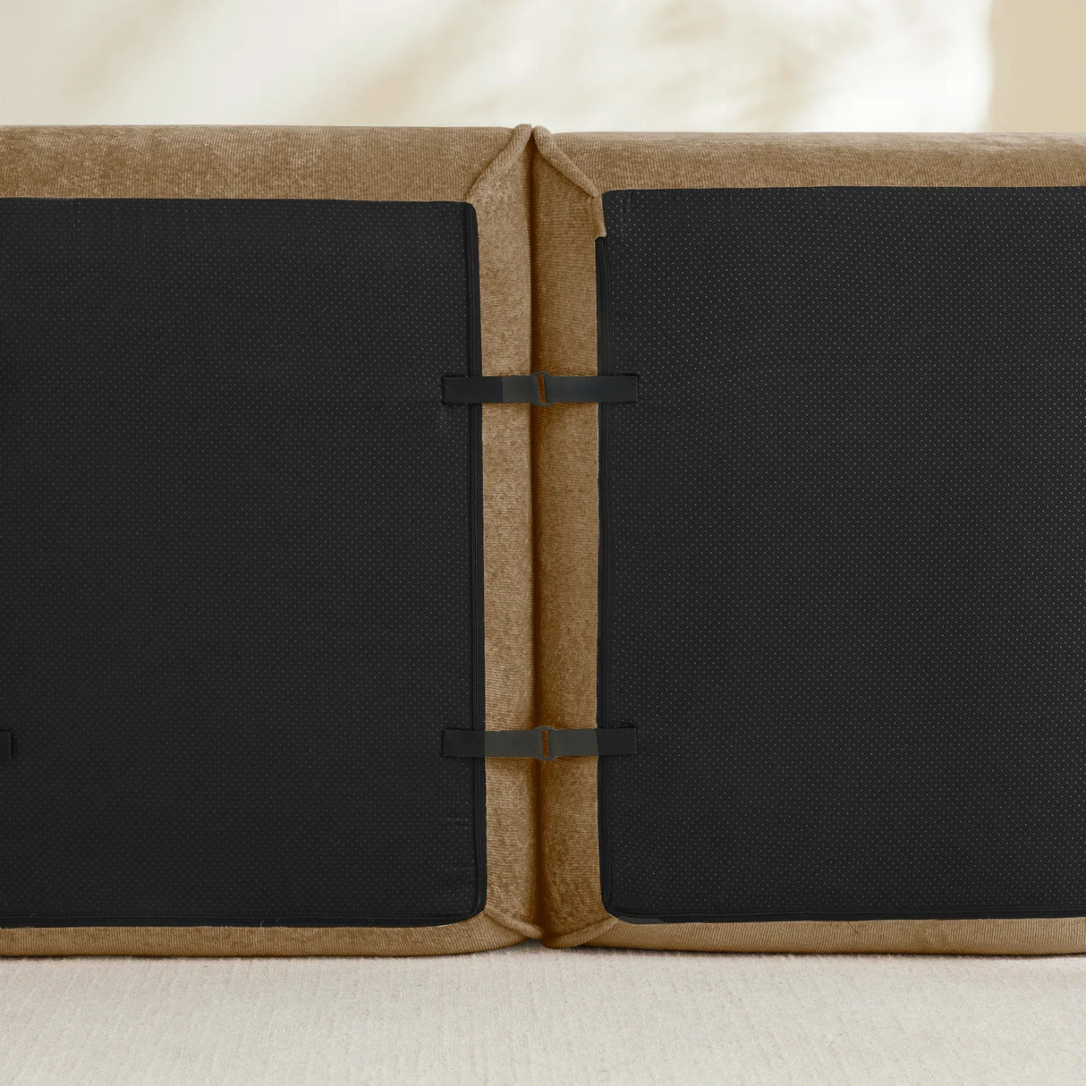 Modular Velvet 4-Seat Boneless Sectional Sofa With Ottomans - Omega Lifestyles