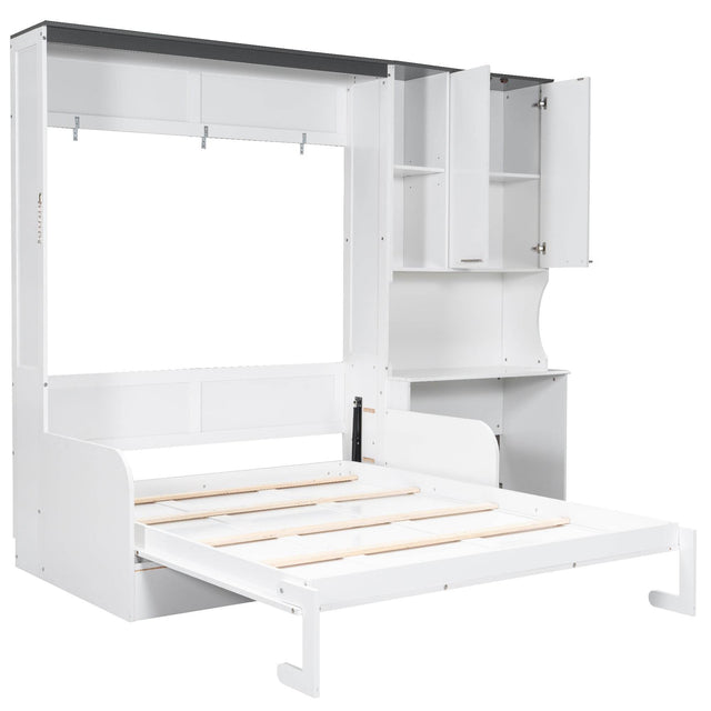 Queen Multi-Functional Murphy Bed With Sofa Desk Storage - Omega Lifestyles