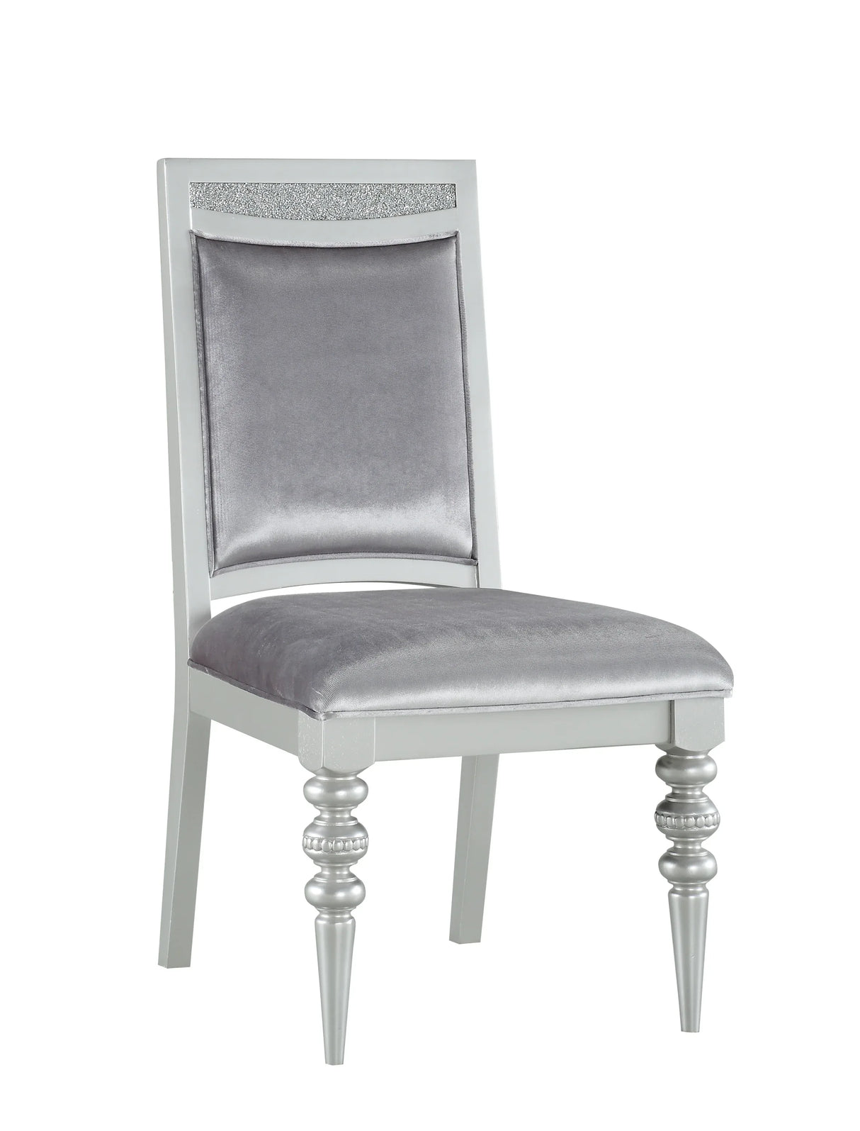 Set of 2 Maverick Fabric Platinum Finish Side Chairs - Omega Lifestyles