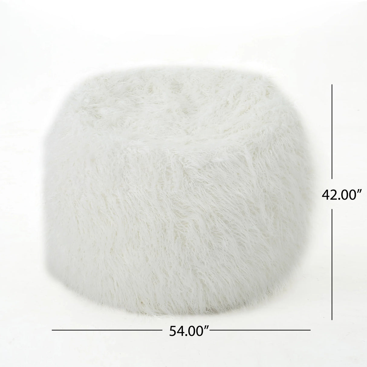Cozy Rounded Faux Fur Foam Filled Bean Bag Chair - Omega Lifestyles
