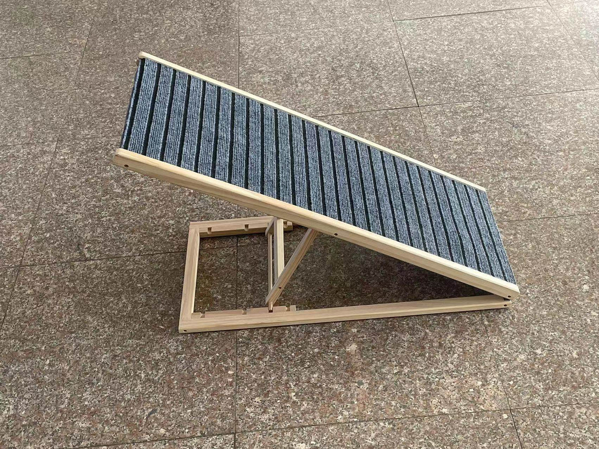 Solid Wood Foldable Dog Ramp With Non-Slip Traction - Sleep Galleria