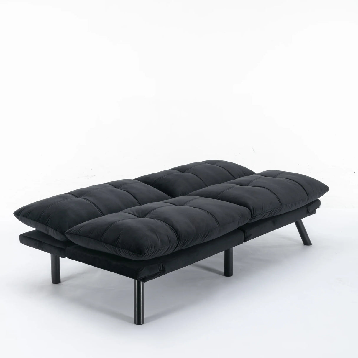 Black Upholstered Convertible Twin Sofa Bed With Foam Cushion - Omega Lifestyles