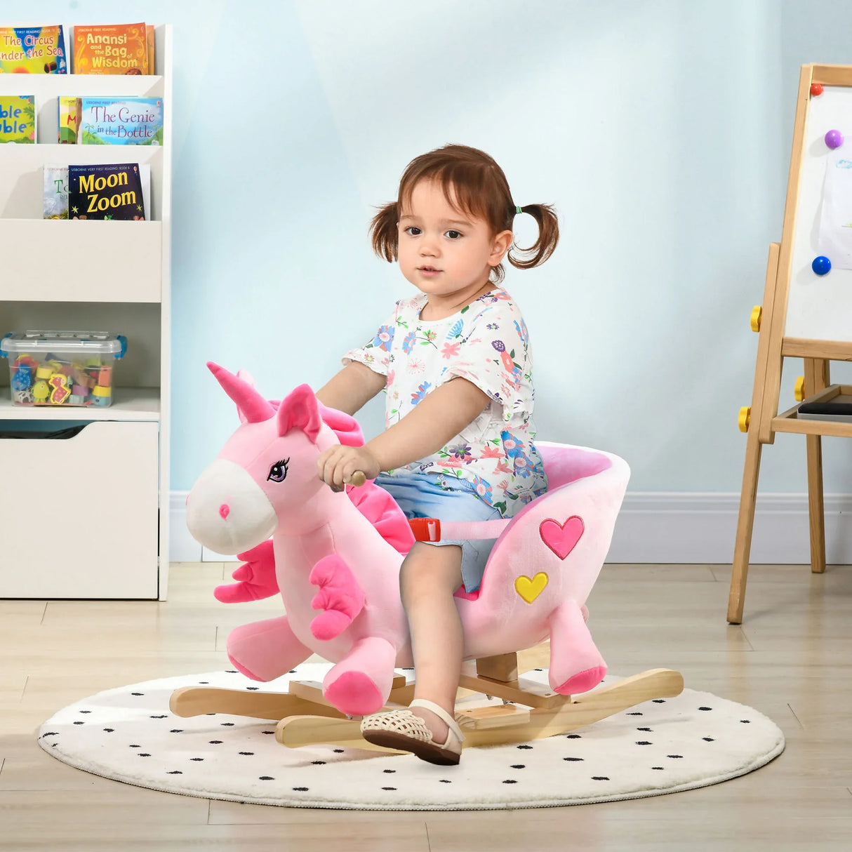 Plush Pink Toddler Rocking Unicorn With 32 Songs - Omega Lifestyles