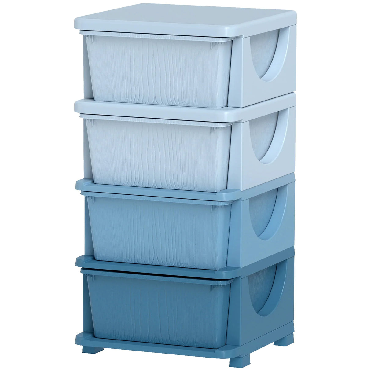 Kids Plastic 4 Drawer Tiered Storage Organizer Unit - Omega Lifestyles