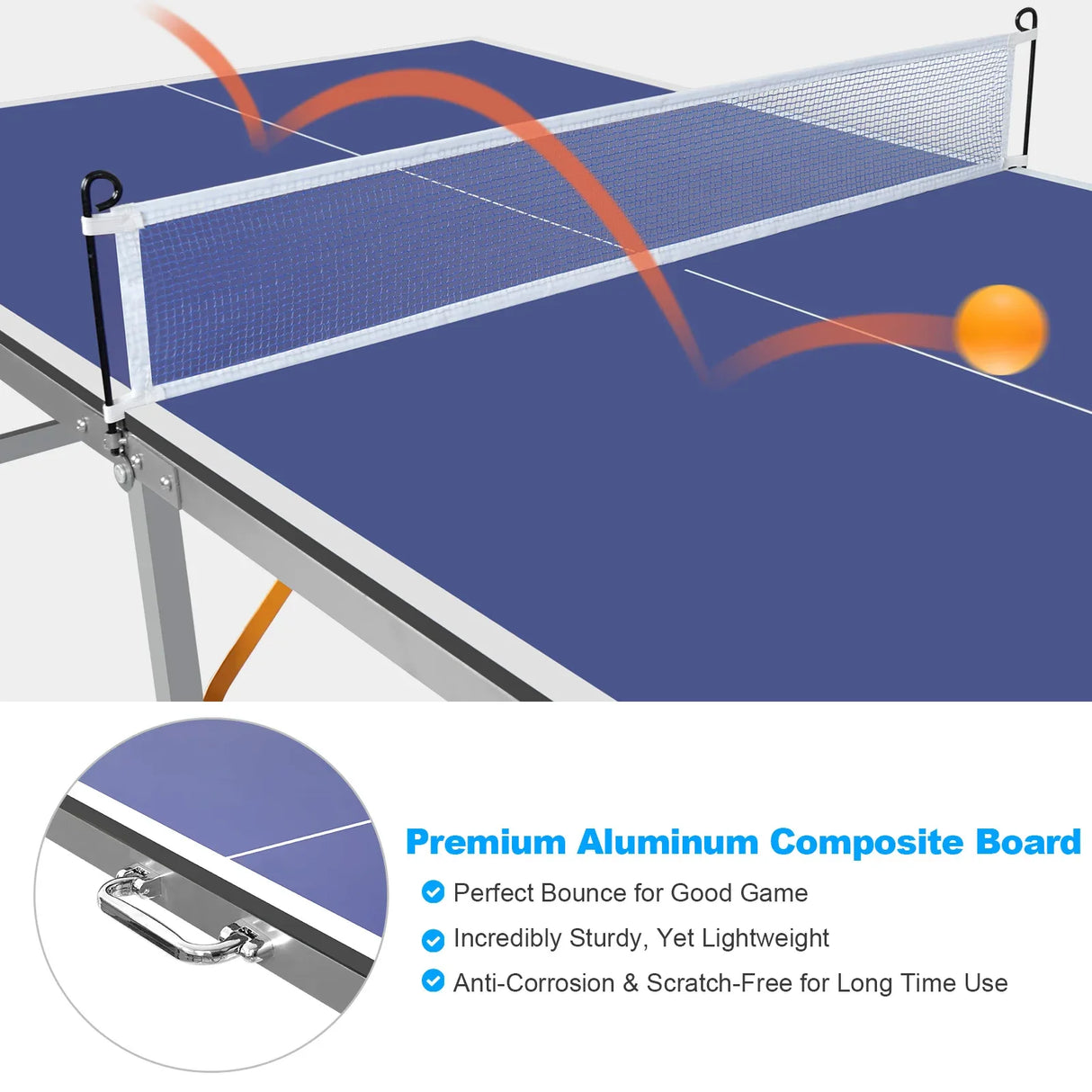 Foldable Portable Mid-Size Table Tennis Table Game Set - Omega Lifestyles