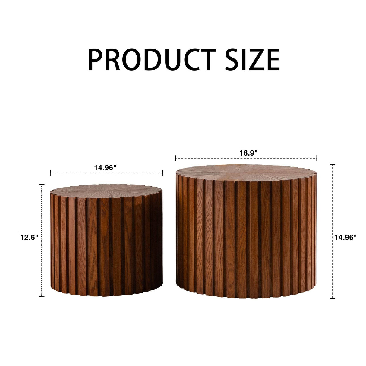 Modern Round Walnut Wood Coffee Table No Assembly Needed - Sleep Galleria