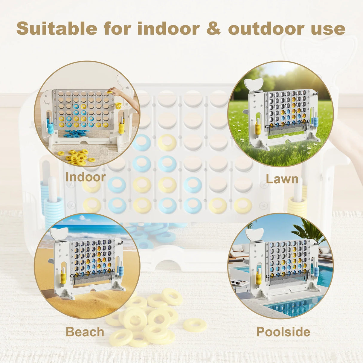 4-in-1 Adjustable Height Giant Outdoor Game Set - Omega Lifestyles