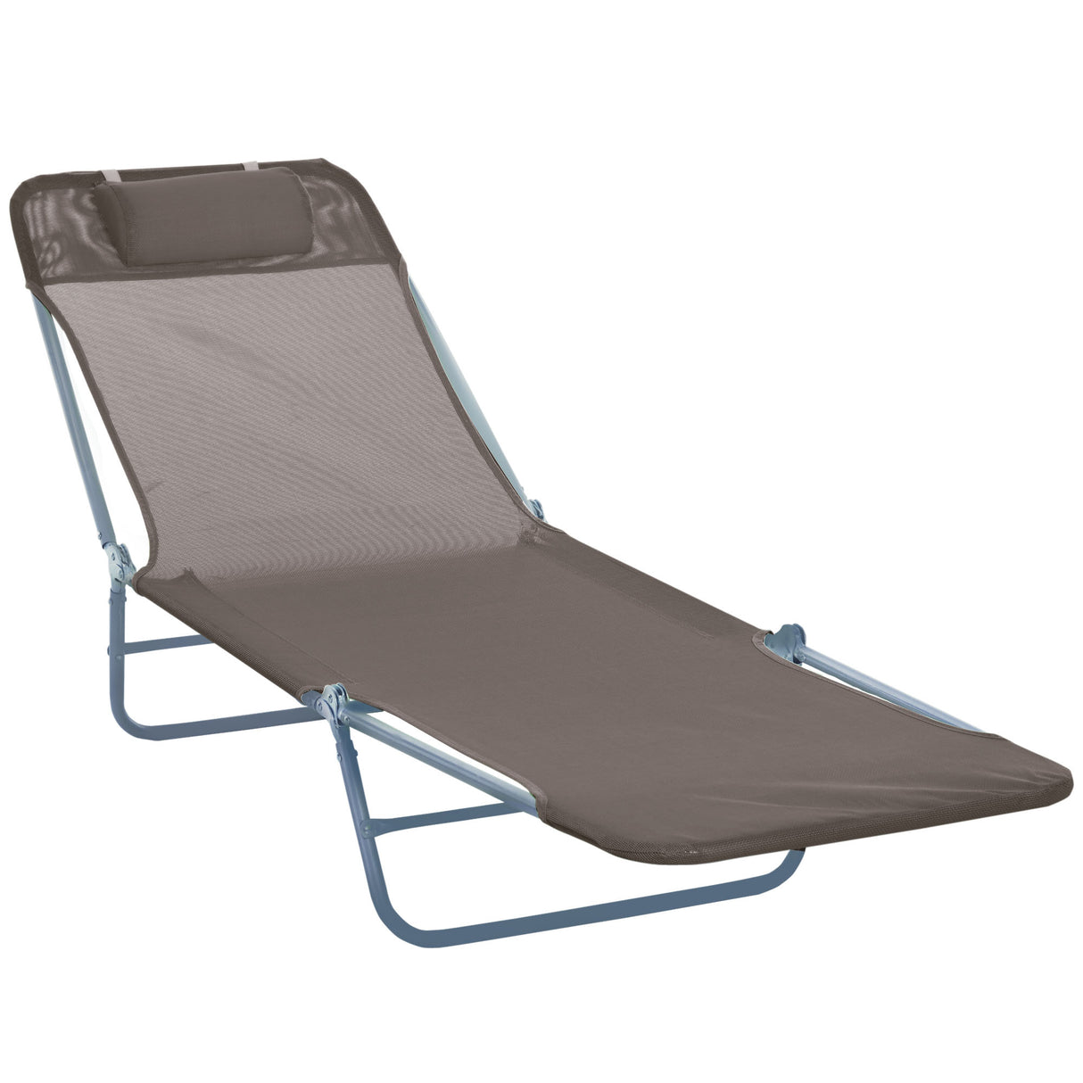 Outdoor Folding Chaise Lounge Chair With Adjustable Recline
