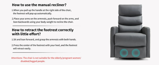 Heat Massage Faux Leather Swivel Rocking Recliner Chair - Omega Lifestyles