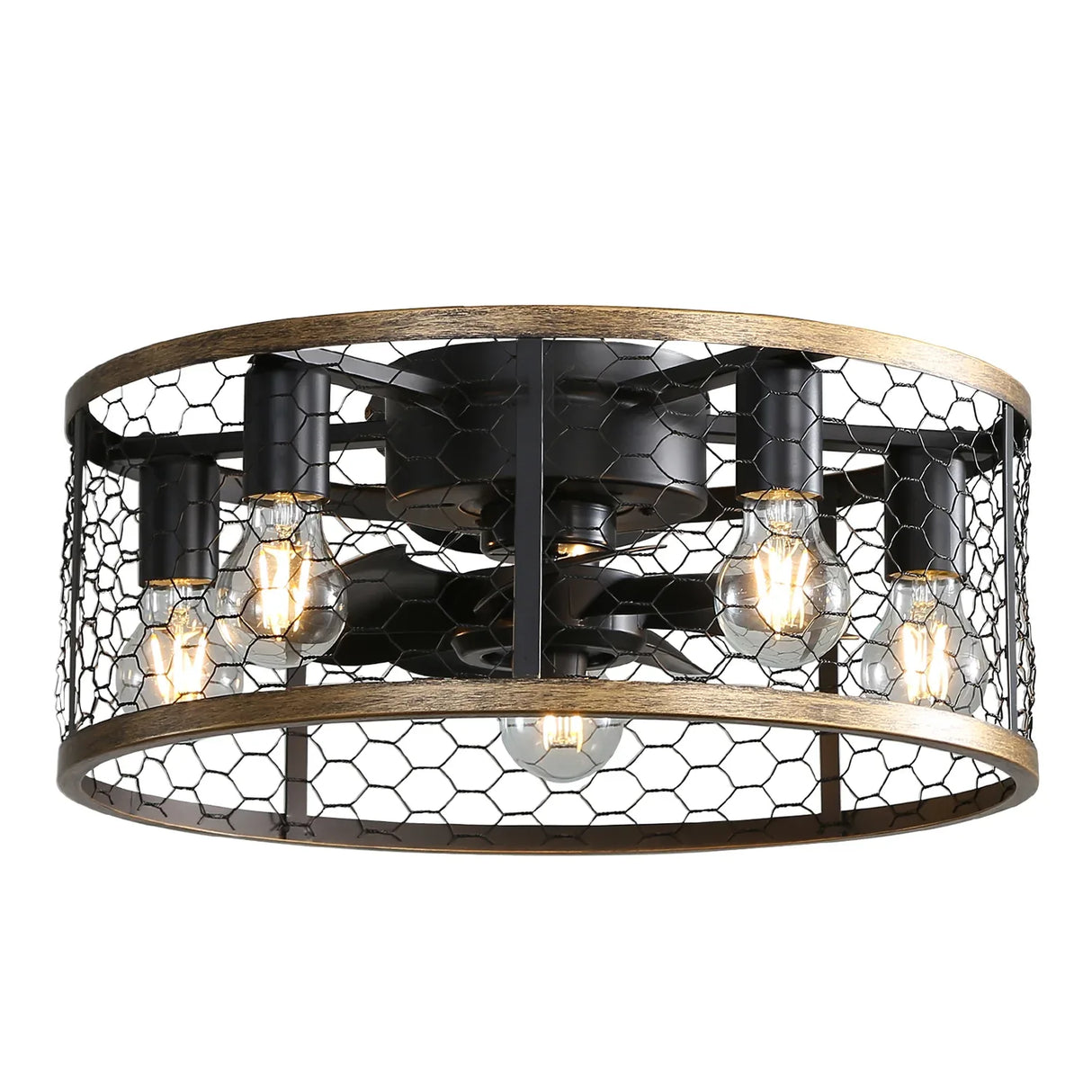 20-Inch Industrial Caged Remote Control Ceiling Fan - Omega Lifestyles