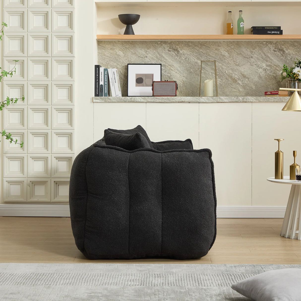 Cozy Chenille Bean Bag Chair With High Resilience Foam - Omega Lifestyles