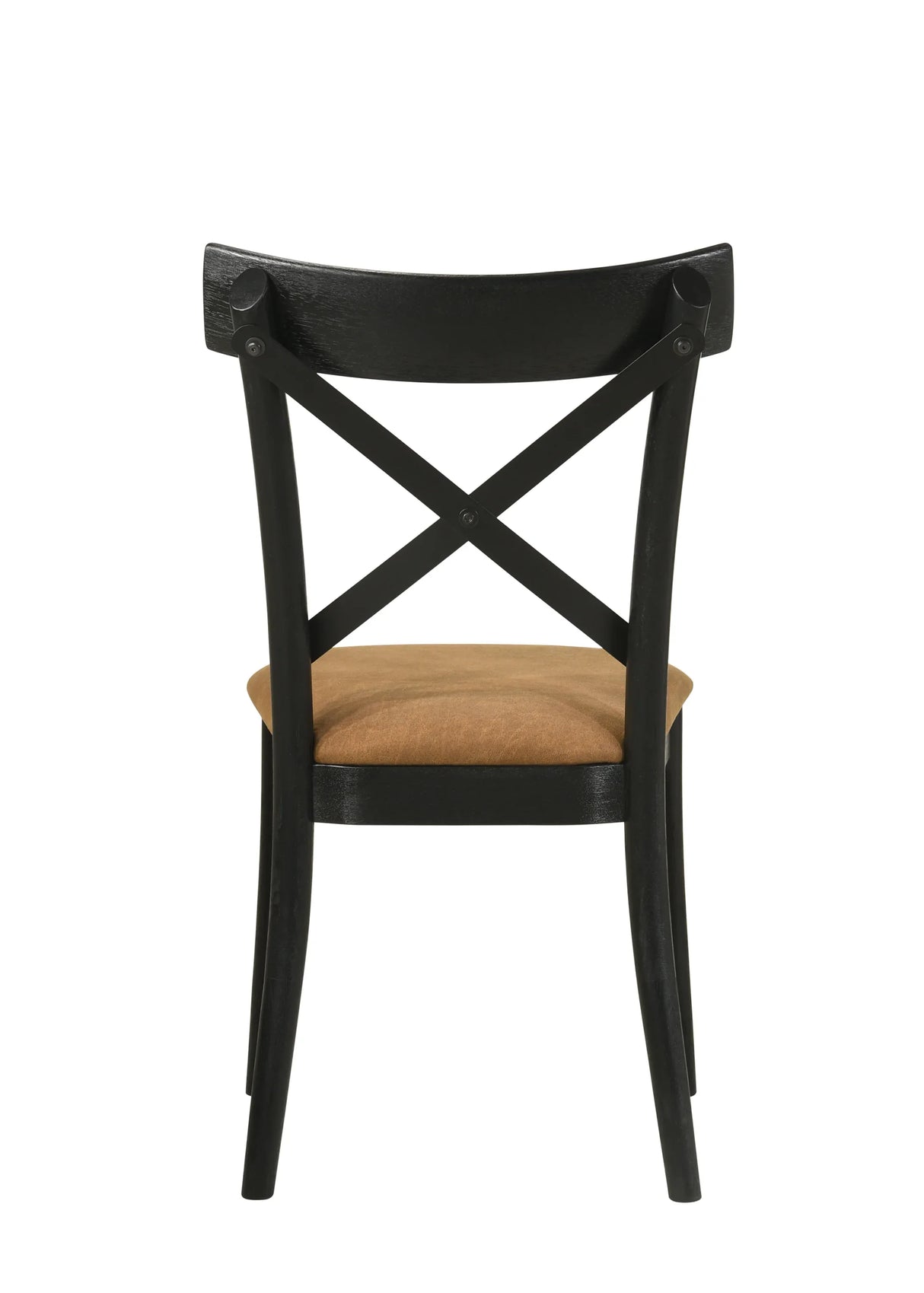 Set of 2 Faux Leather Walnut Black Finish Side Chairs - Omega Lifestyles