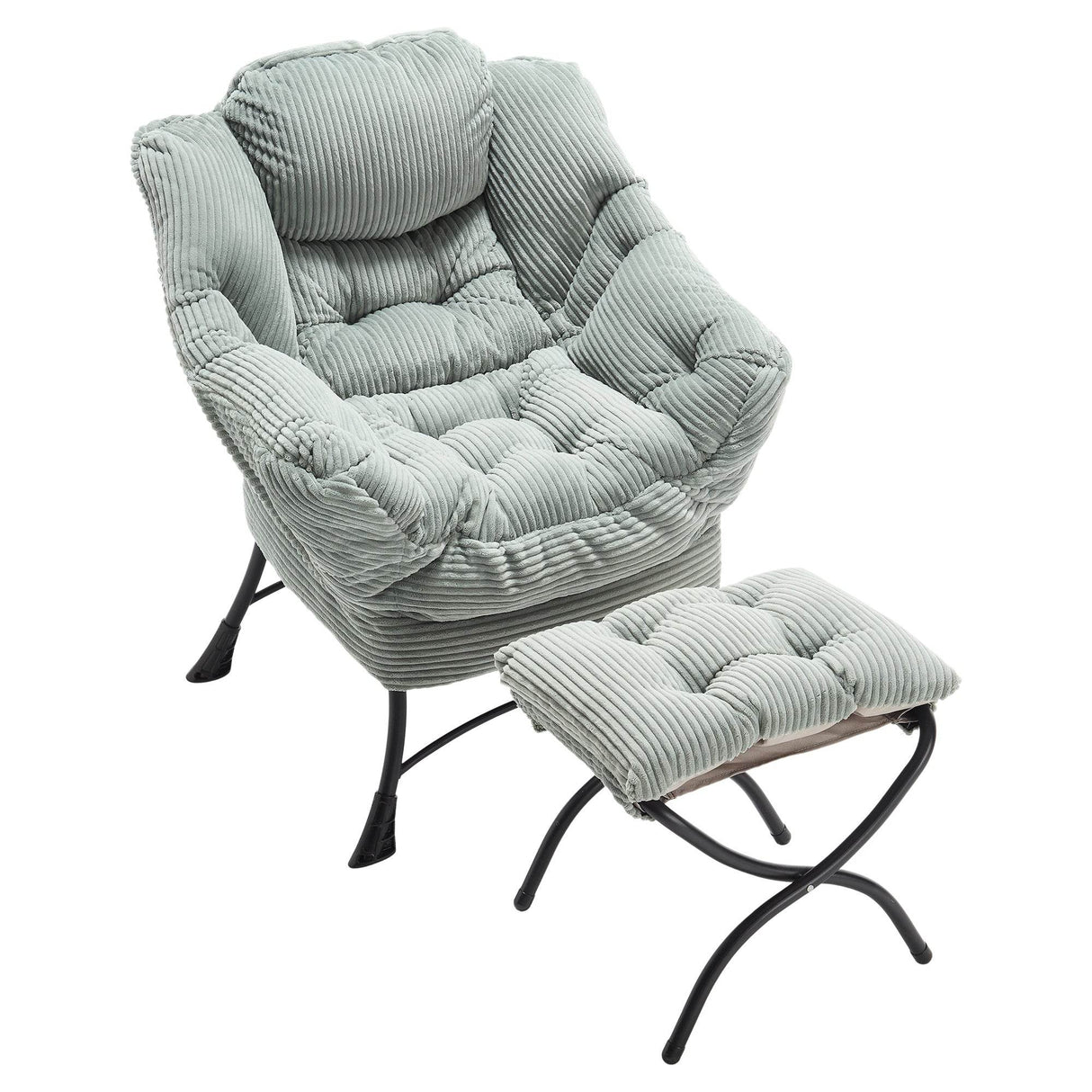 Soft Lounge Chair With Ottoman And Side Pocket - Sleep Galleria