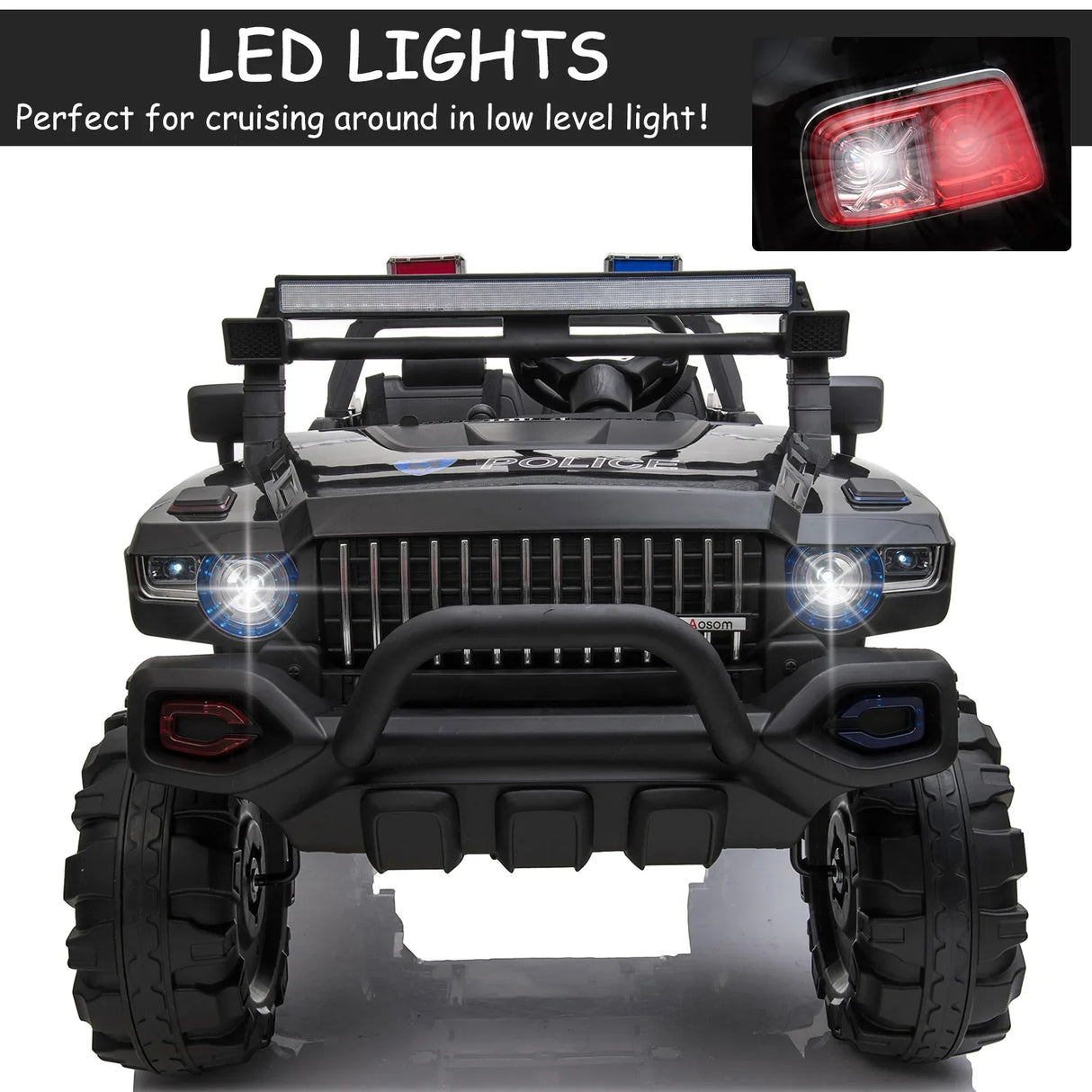 2-Seater 12V Battery Operated Police Ride-On Car - Omega Lifestyles