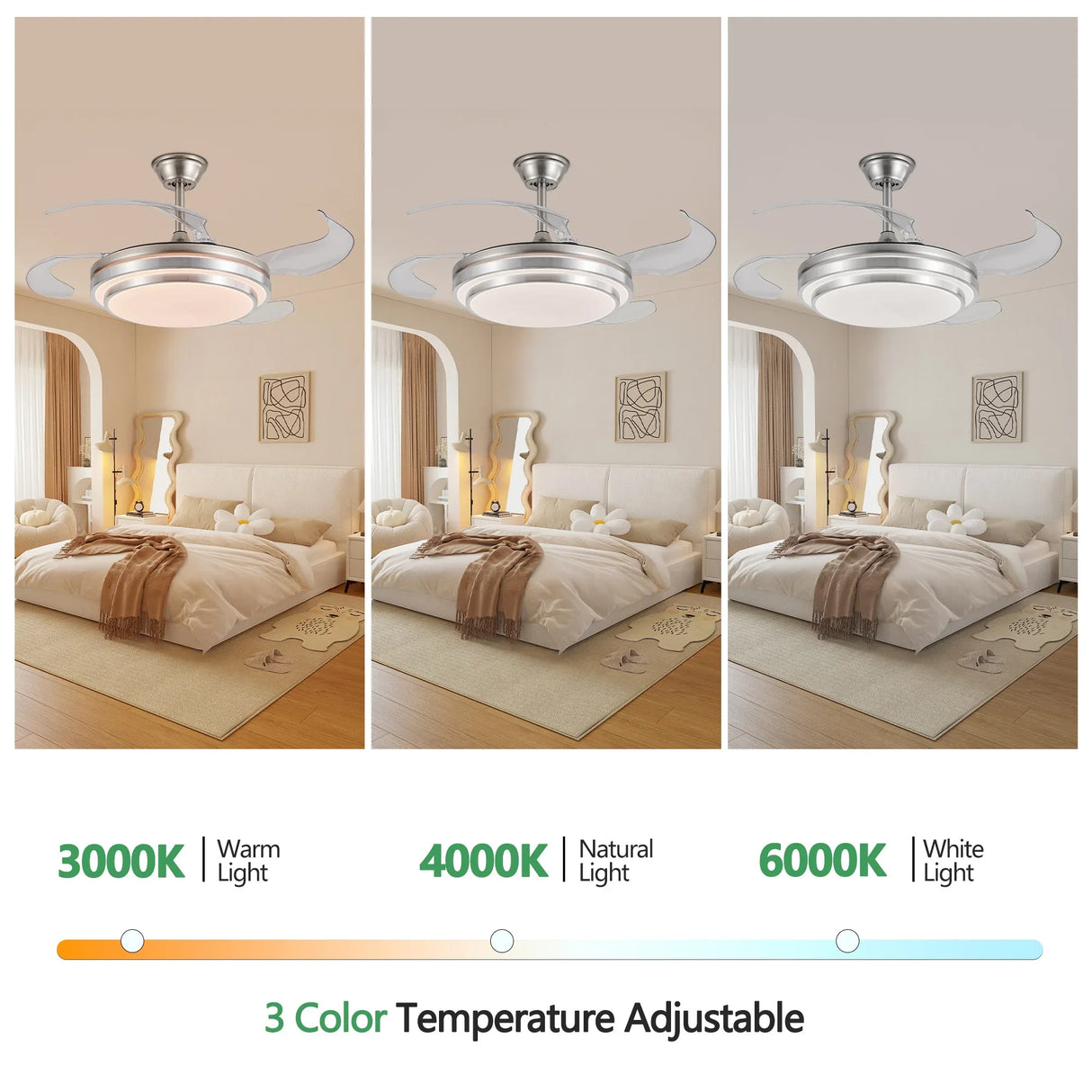 42-Inch Modern LED Ceiling Fan With Remote Control - Omega Lifestyles