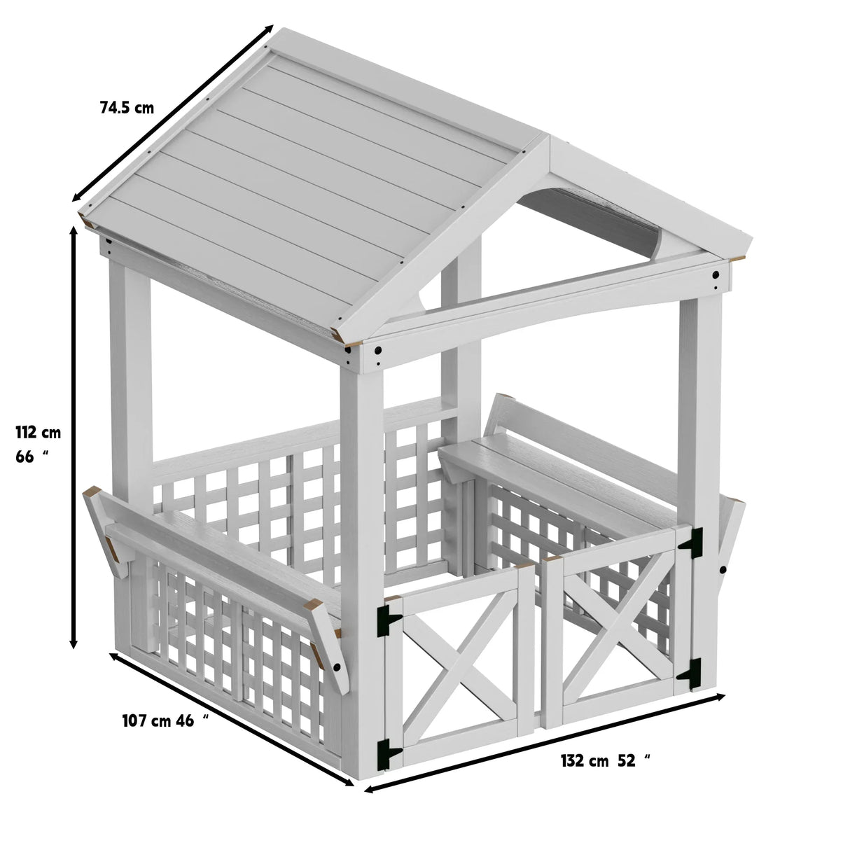 Outdoor Wooden Kids Playhouse With Bench and Door - Omega Lifestyles