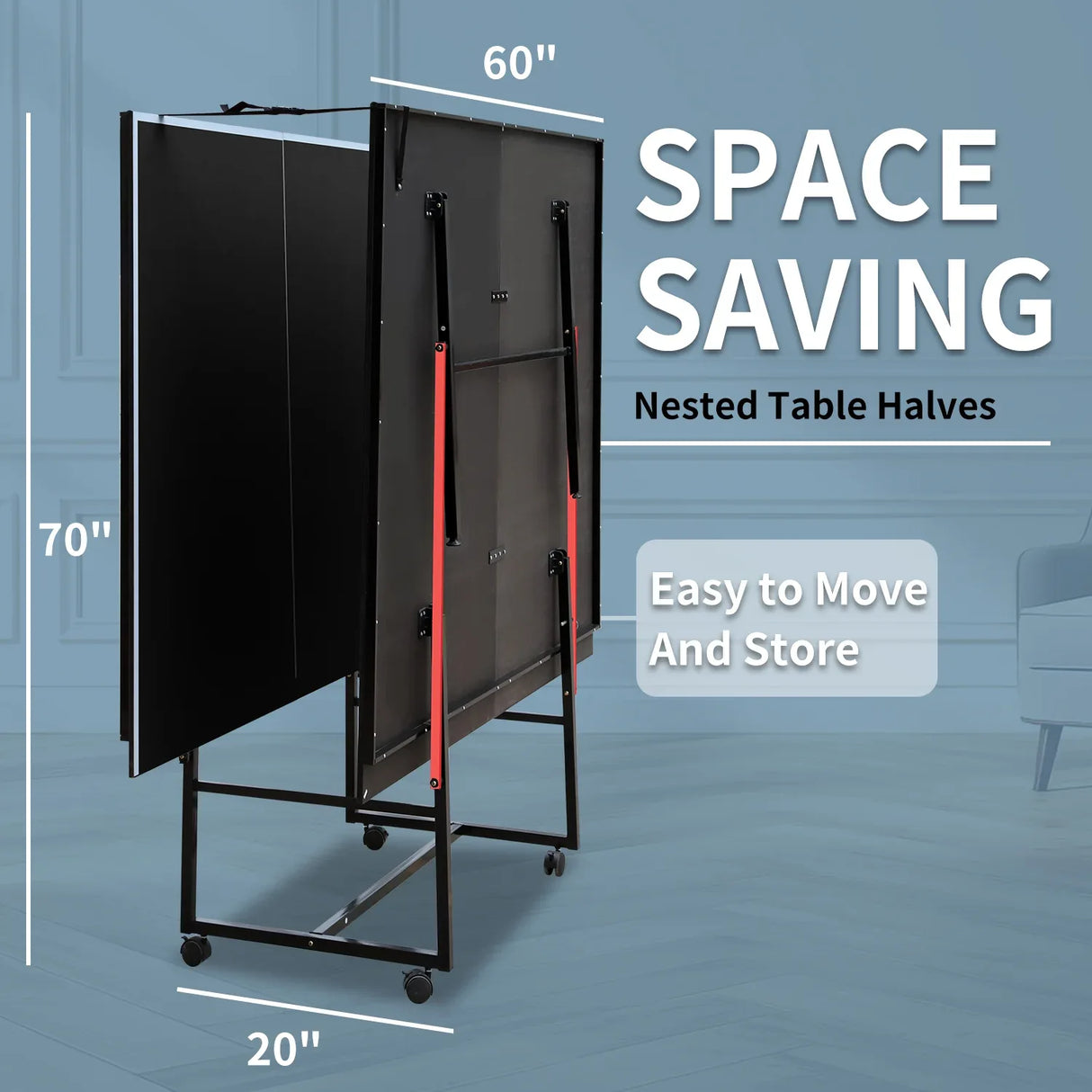 Professional 9ft Foldable Indoor Table Tennis Table Set - Omega Lifestyles