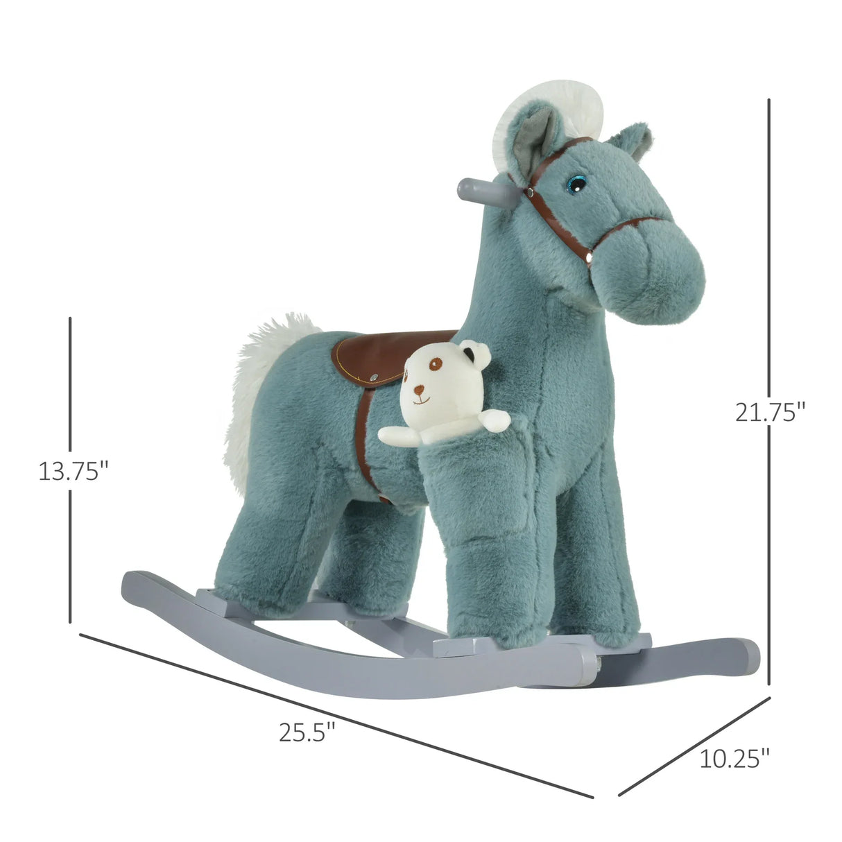 Kids Plush Ride-On Rocking Horse With Realistic Sounds - Omega Lifestyles