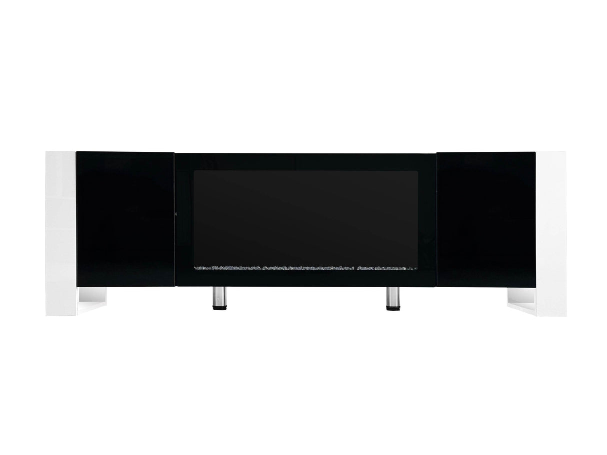 Modern Minimalist TV Stand With Electric Fireplace - Sleep Galleria