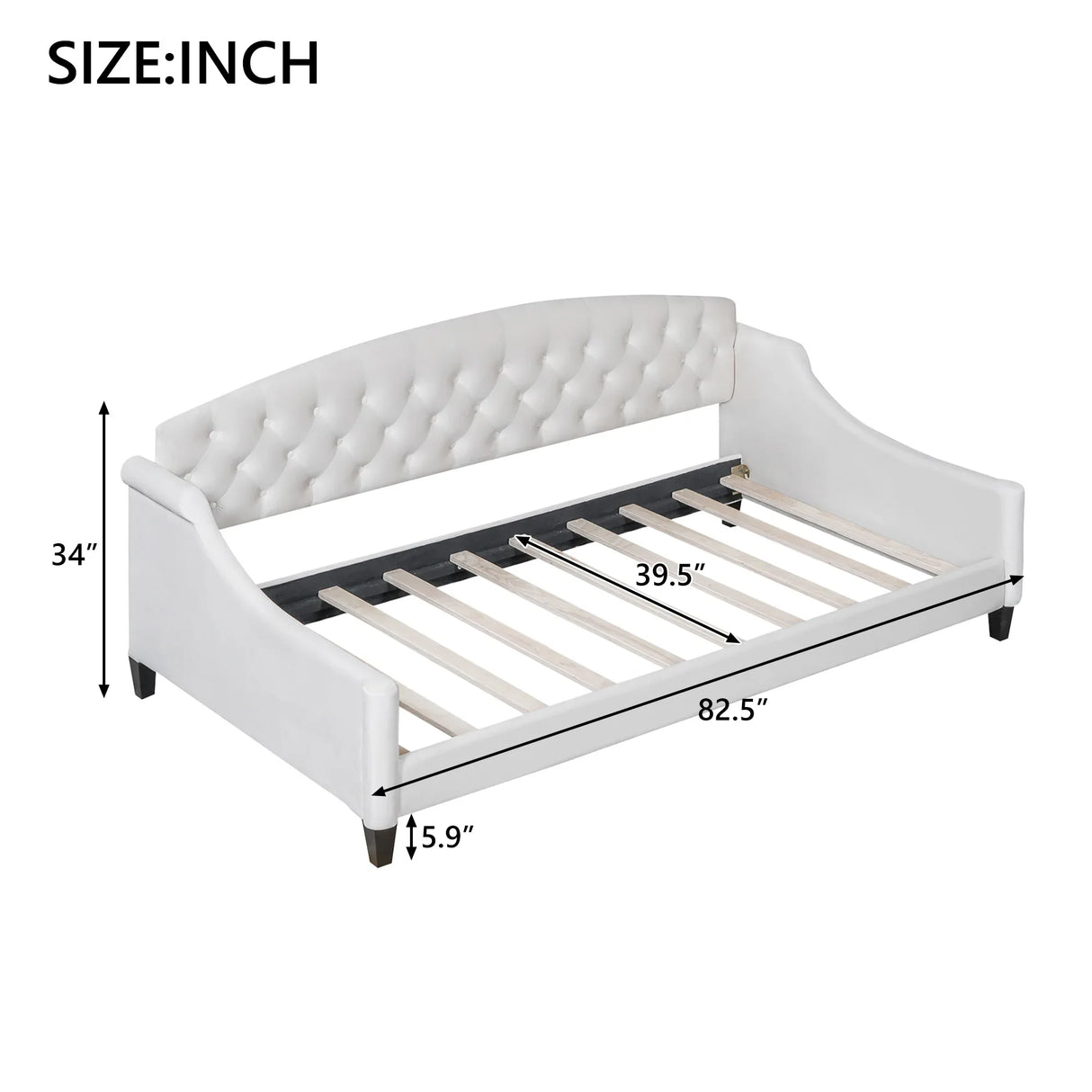 Twin Modern Velvet Upholstered Tufted Button Daybed - Omega Lifestyles