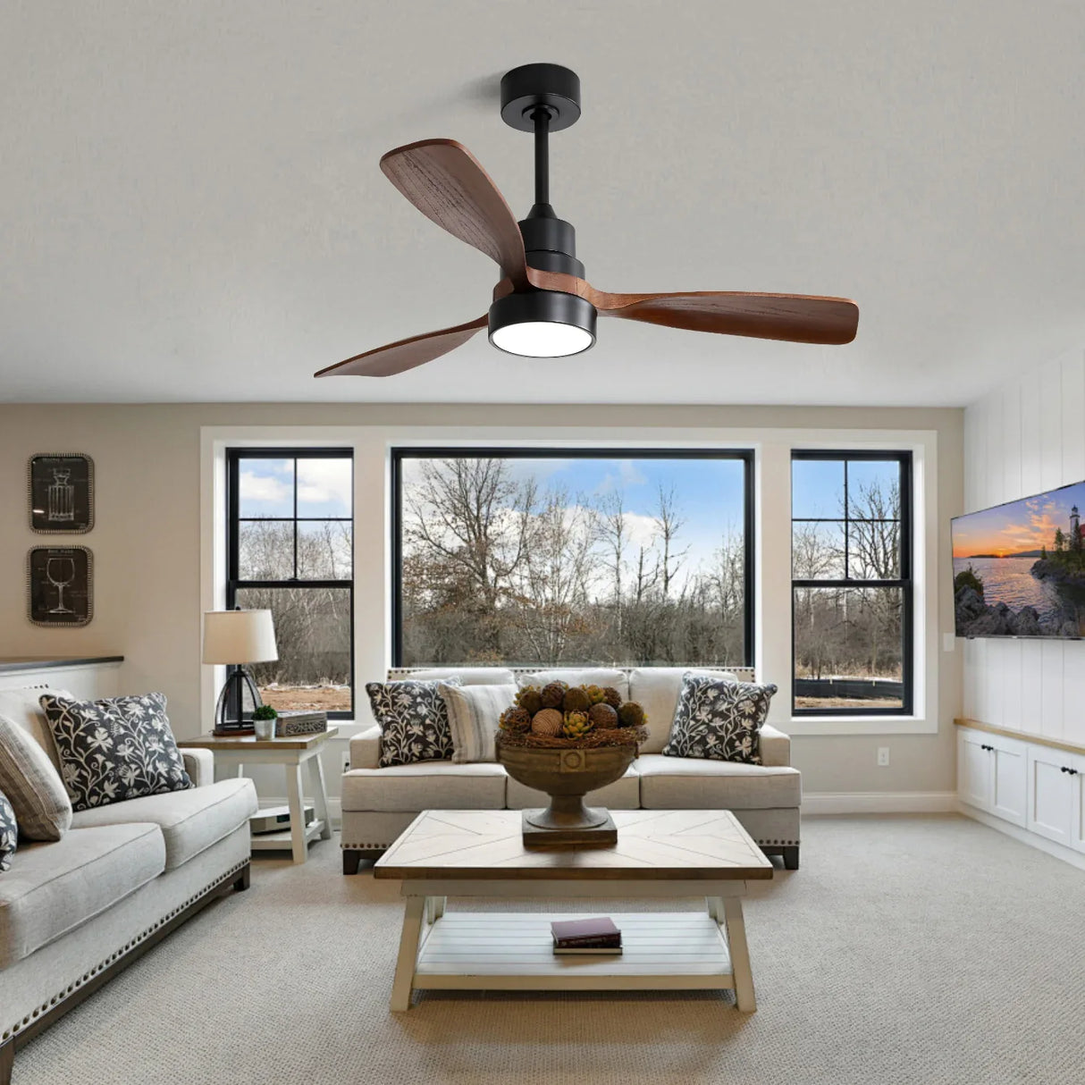 48-Inch Reversible DC Motor Ceiling Fan With Light - Omega Lifestyles