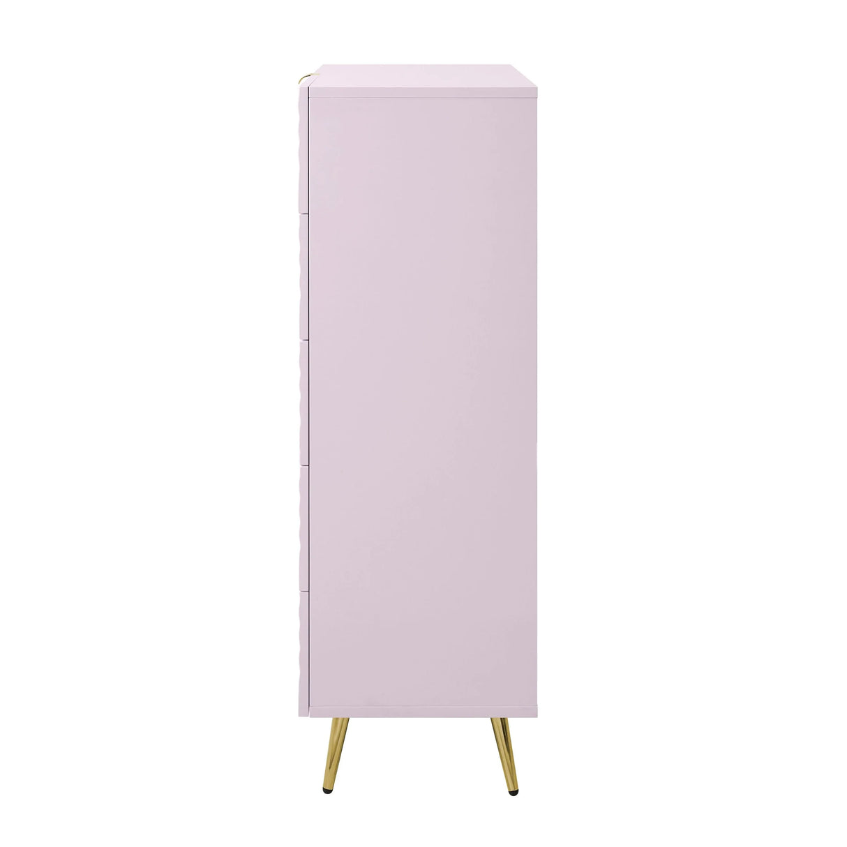 Pink High Gloss Wave Pattern 5-Drawer Chest - Omega Lifestyles