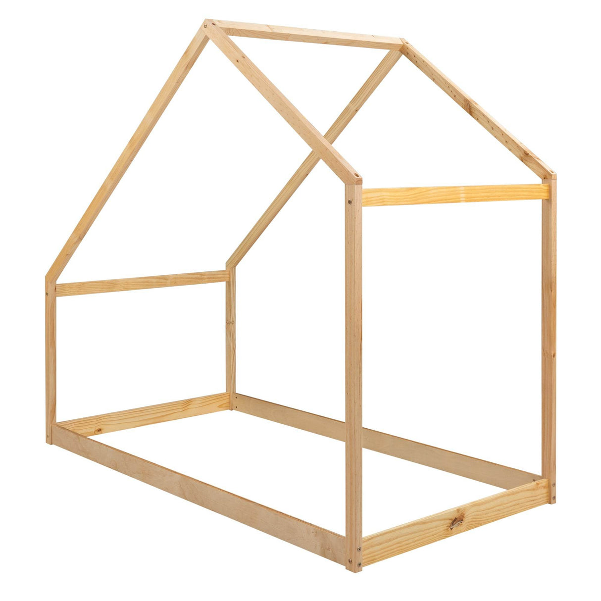 Twin Solid Wood Natural House Bed Frame - Omega Lifestyles