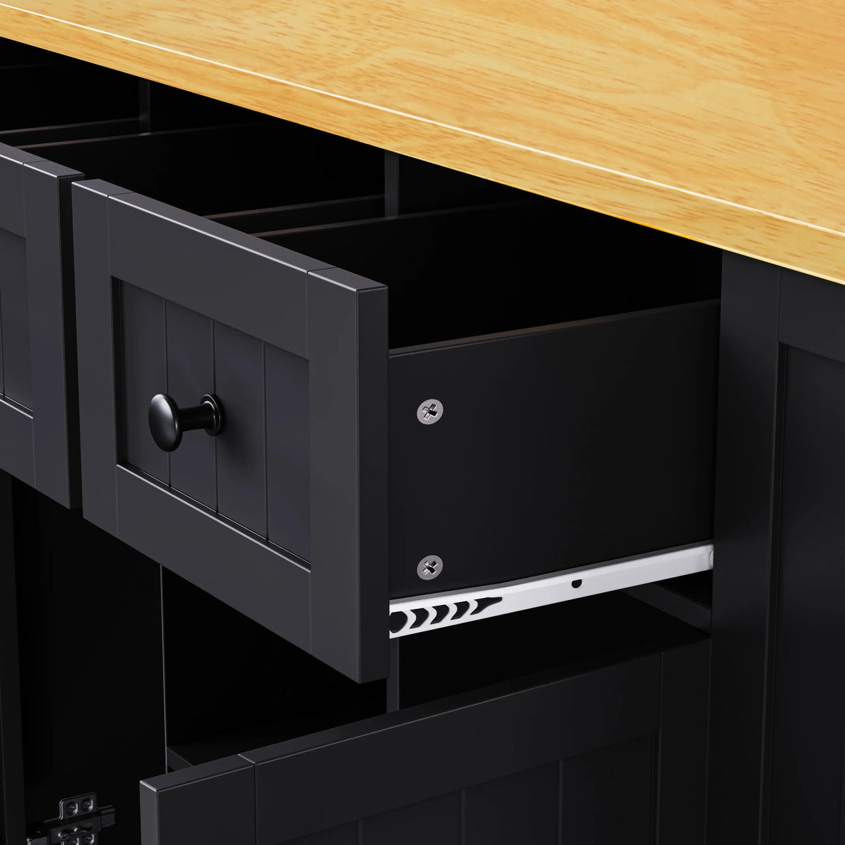 Large Kitchen Island Cart With Drop Leaf And Power Outlet - Omega Lifestyles