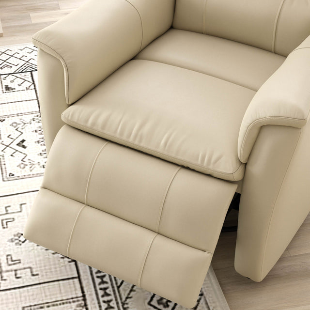 Swivel Glider Recliner With Manual Footrest And Leather Upholstery - Omega Lifestyles