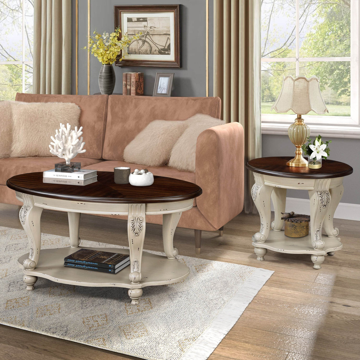 3-Piece American Style Solid Wood Coffee Table Set - Sleep Galleria