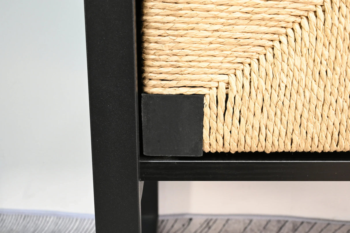 Natural Rattan Storage Cabinet Bookshelf With Doors - Omega Lifestyles