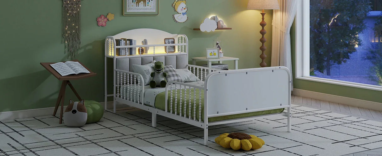 Twin Metal Platform Bed Frame With LED Light - Omega Lifestyles