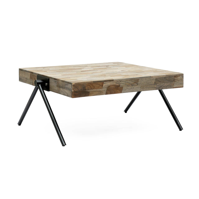 Handcrafted Mango Wood Metal Frame Coffee Table - Omega Lifestyles